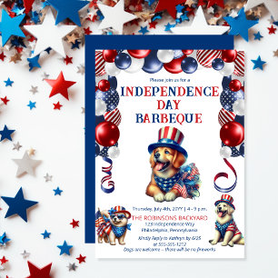 Dog Friendly No Fireworks 4th of July BBQ Party Invitation