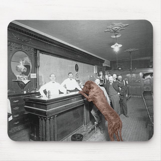 Dog Friendly Saloon Tavern Bar 1900 Photograph Mouse Pad (Front)