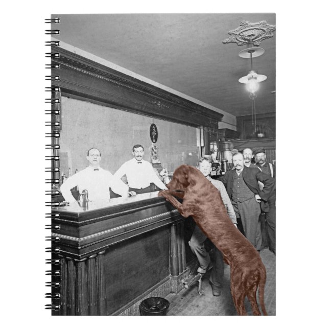 Dog Friendly Saloon Tavern Bar 1900 Photograph Notebook (Front)