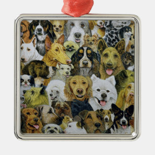 Dog Friends Metal Ornament