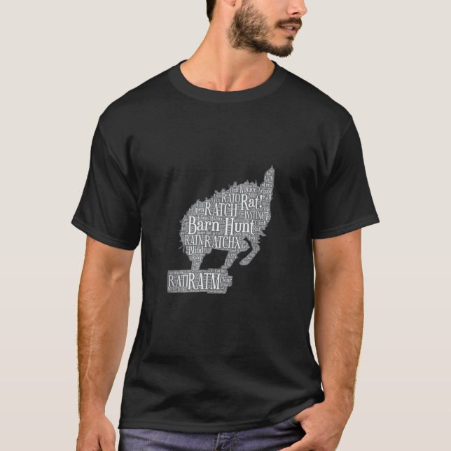 Dog Fun Barn Hunt Word Cloud T Shirt (Front)