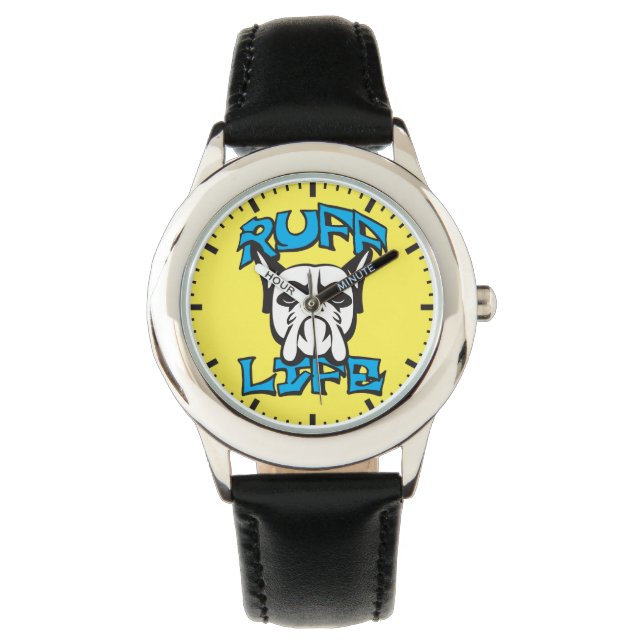 Dog Funny Novelty Pun - Ruff Life Watch (Front)
