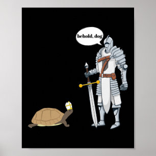 Dog Funny Turtle Wearing A Priest Hat Hilarious Ga Poster