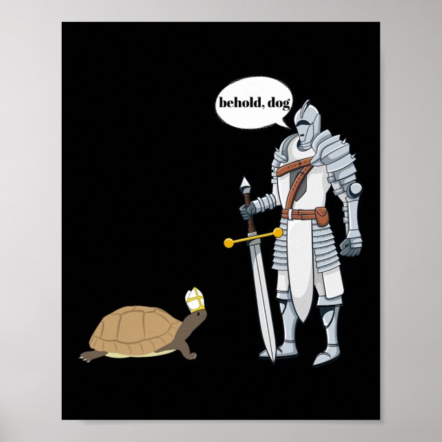 Dog Funny Turtle Wearing A Priest Hat Hilarious Ga Poster (Front)