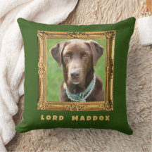 Dog Gallery Wall Art - Regal Portrait Name Pillow