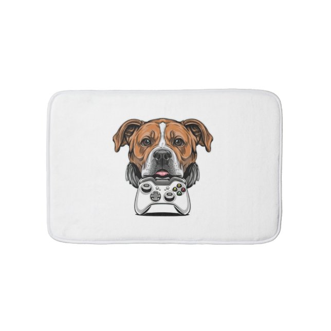 Dog Gamer - Video Game   Bath Mat (Front)