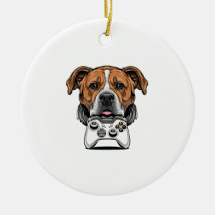 Dog Gamer - Video Game   Ceramic Ornament
