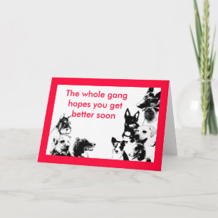 Dog gang ... get better soon card
