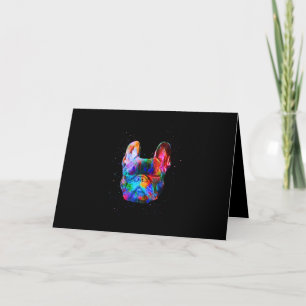 Dog Geometric Colour Splash Pop Art French Bulldog Card