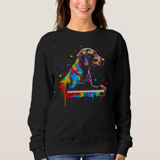 Dog German Shorthaired Pointer Piano Sweatshirt (Front)