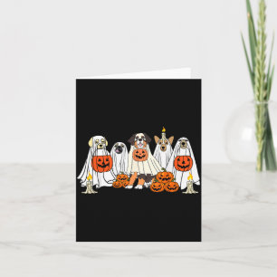Dog Ghost Cute Dog Dressed As Ghost Funny Card