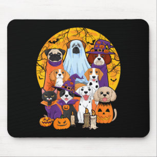 Dog Ghost Cute Dog Dressed As Ghost Funny Mouse Pad