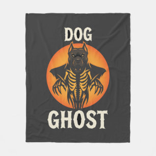 Dog Ghost Halloween Horror Vector Fleece Blanket