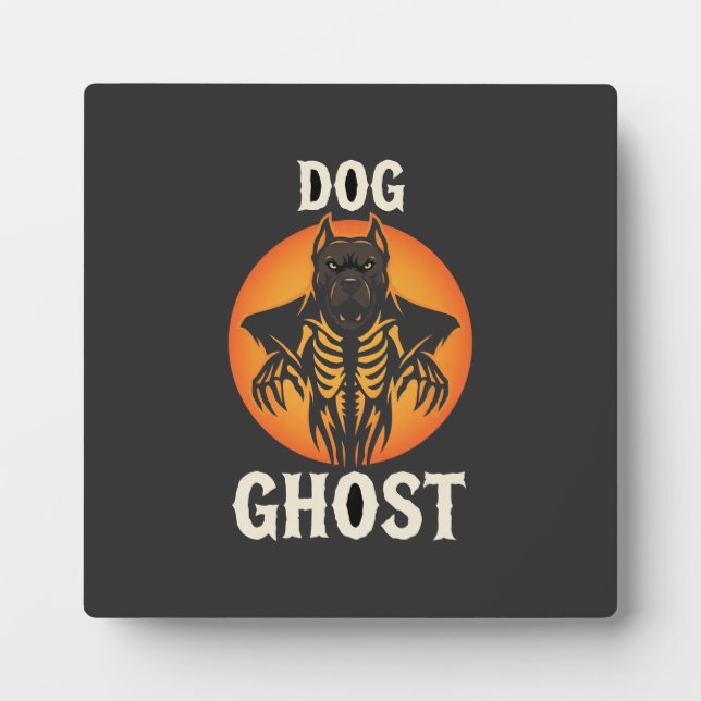 Dog Ghost Halloween Horror Vector Plaque (Front)