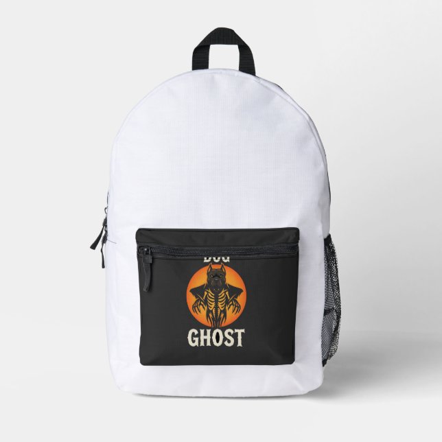 Dog Ghost Halloween Horror Vector Printed Backpack (Front)