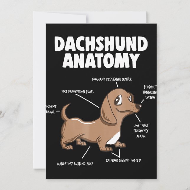 Dog Gift | Anatomy Dachshund  Funny Weiner Invitation (Front)
