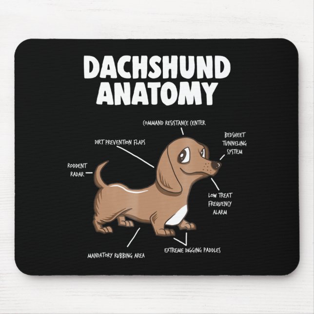 Dog Gift | Anatomy Dachshund  Funny Weiner Mouse Pad (Front)