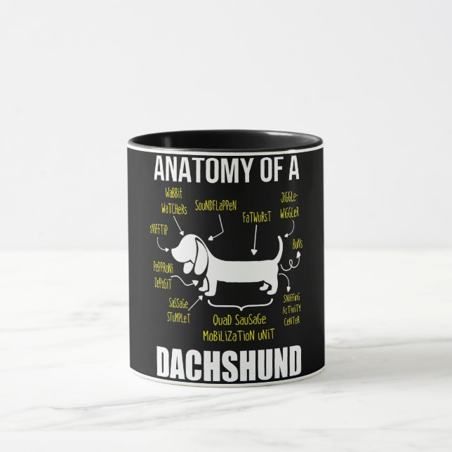Dog Gift | Anatomy Of Dachshund Mug (Center)