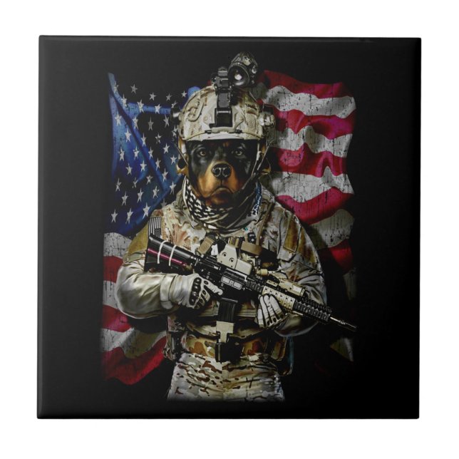 Dog Gift | Baby rottweiler Ceramic Tile (Front)