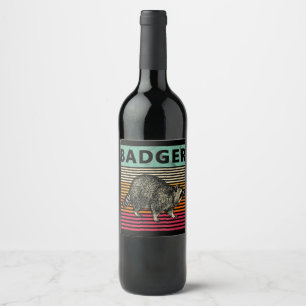 Dog Gift   Badger  Wisconsin Wine Label