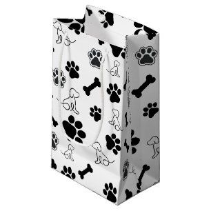 Dog Gift Bag Black and White 