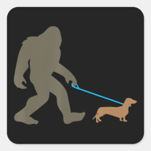 Dog Gift   Bigfoot Walking Dachshund Square Sticker