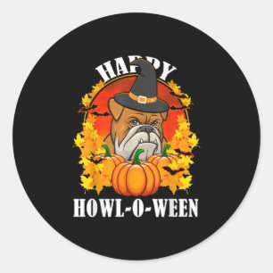 Dog Gift Bulldog Halloween Gift For Dog Lovers Classic Round Sticker