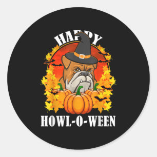Dog Gift Bulldog Halloween Gift For Dog Lovers Classic Round Sticker