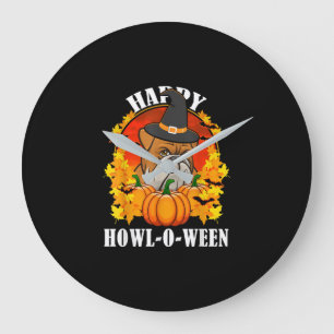 Dog Gift   Bulldog Halloween Gift For Dog Lovers Large Clock