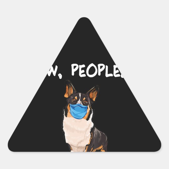 Dog Gift | Cardigan Welsh Corgi Ew Triangle Sticker (Front)