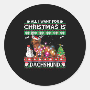 Dog Gift Christmas Is Dachshund Classic Round Sticker