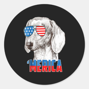 Dog Gift   Cool Dachshund 'Merica Classic Round Sticker