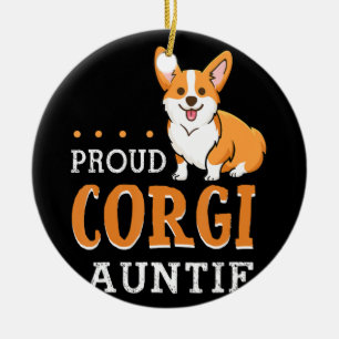 Dog Gift   cute corgi auntie funny Ceramic Ornament