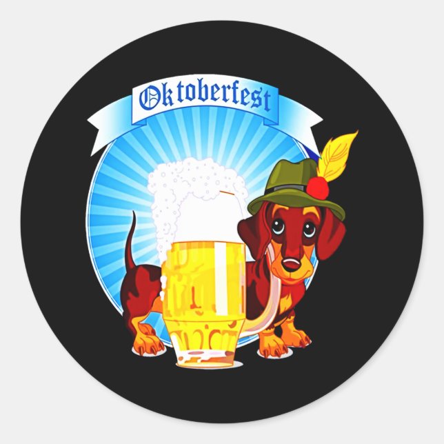 Dog Gift | Dachshund Cool Classic Round Sticker (Front)