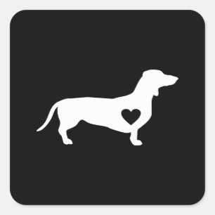 Dog Gift Dachshund Love Doxie Wiener Dog & Puppy Square Sticker