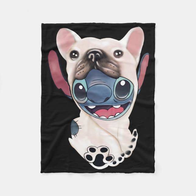 Dog Gift | French Bulldog Funny Fleece Blanket (Front)