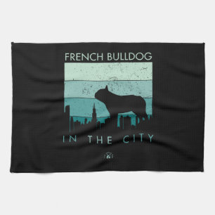 Dog Gift   French Bulldog In The City Tea Towel