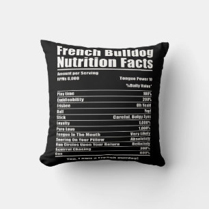 Dog Gift French Bulldog Nutrition Facts Cushion