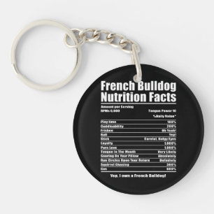 Dog Gift French Bulldog Nutrition Facts Key Ring