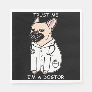 Dog Gift   French Bulldog Wear Lovely  Costume Napkin
