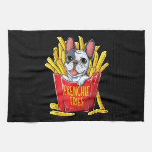 Dog Gift   Frenchie Fries Tea Towel