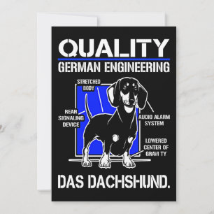 Dog Gift   German Engineering Das Dachshund Holiday Card
