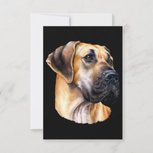 Dog Gift   Great Dane Face Portrait Cool Gift Dog Thank You Card