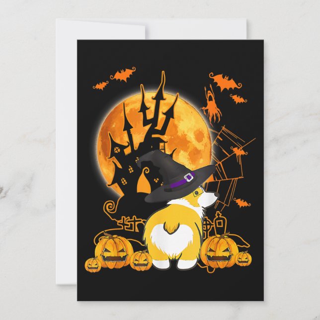 Dog Gift | Halloween Corgi Invitation (Front)