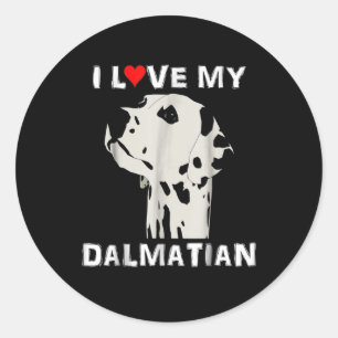 Dog Gift I Love My Dalmatian Classic Round Sticker