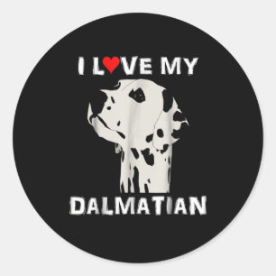 Dog Gift I Love My Dalmatian Classic Round Sticker