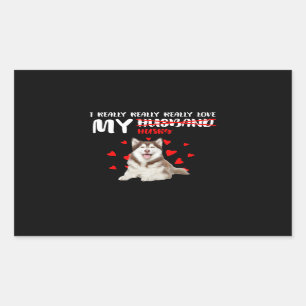 dog gift I Really Really Love My Husky Rectangular Sticker