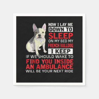 Dog Gift | I To Sleep On My Bed My French Bulldog Napkin