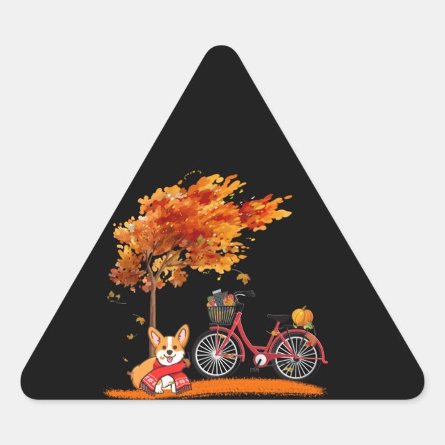 Dog Gift | It's Fall Y'all Lovely Triangle Sticker (Front)