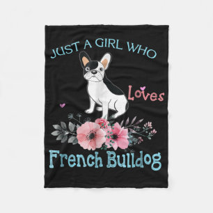 Dog Gift   Loves French Bulldog Fleece Blanket